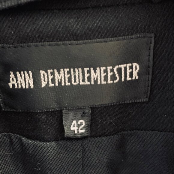 +MINT+ ANN DEMEULEMEESTER heavy cotton, oversized/long black blazer (EUR 42) - Picture 11 of 15